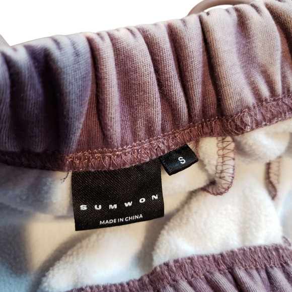 SumWon Purple Mineral Wash Oversized Lounge Shorts Small - Picture 4 of 7